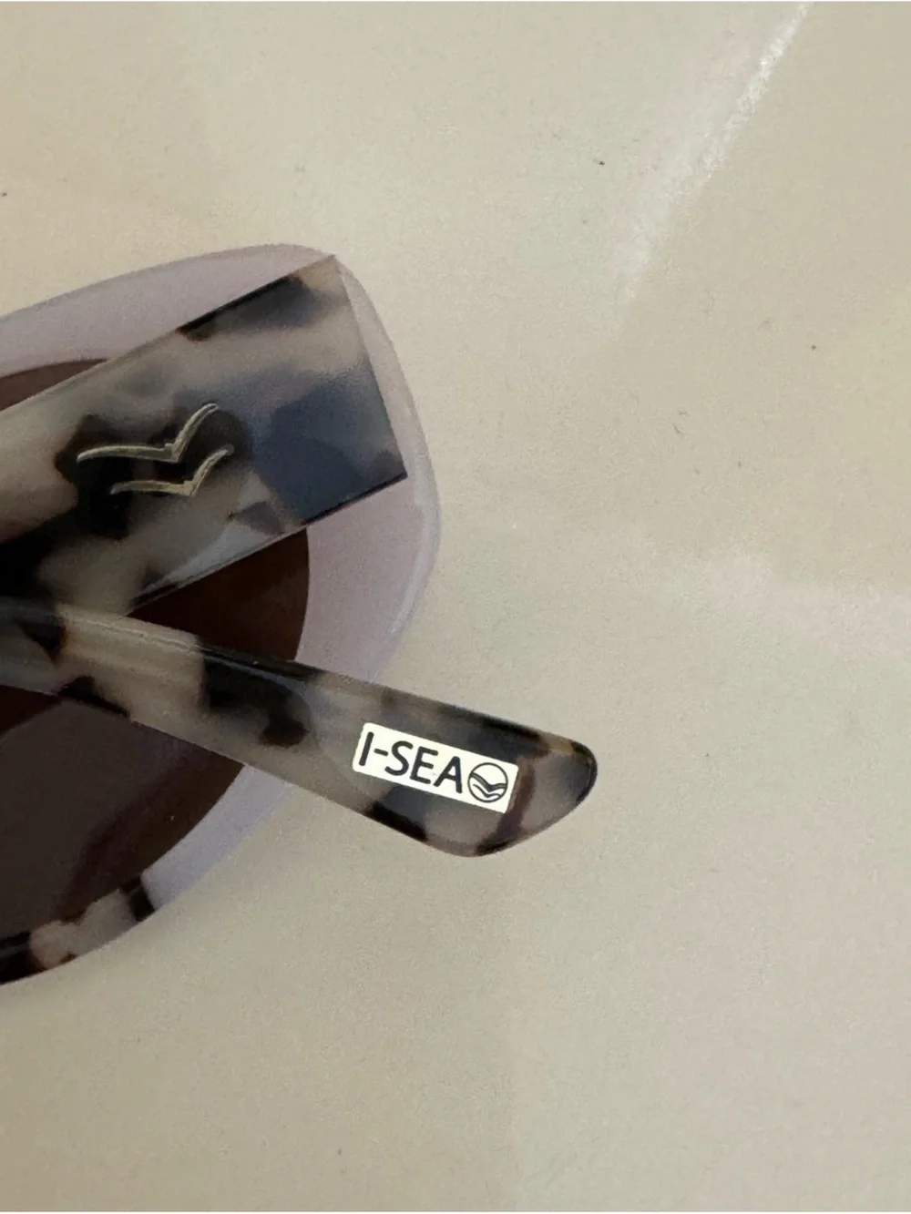 Anthropologie Tortoiseshell and White Oval Sunglasses - Brown Lenses